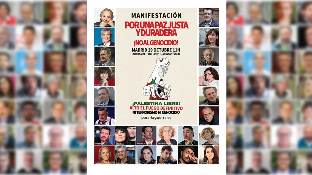 Cartel de la manifestación convocada en Madrid por PararLaGuerra el 19 de octubre