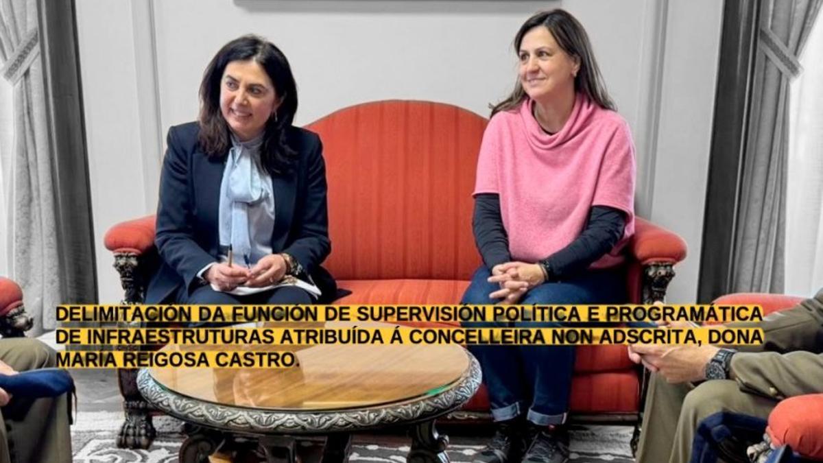 Reigosa, participando con Candia en una recepción a militares de la Guardia Real en el despacho de la Alcaldía en el primer día tras la moción de censura, el pasado 8 de mayo.