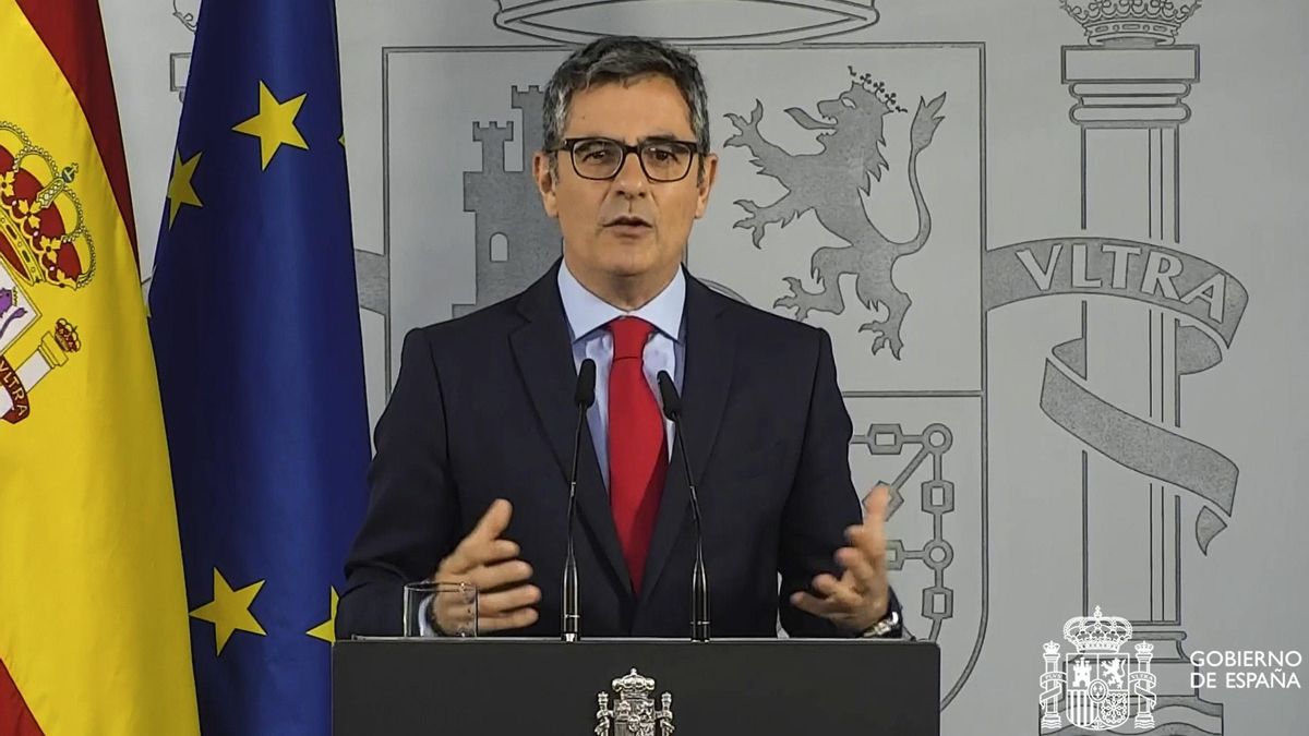 El ministro de Justicia y Presidencia, Félix Bolaños, en Moncloa.