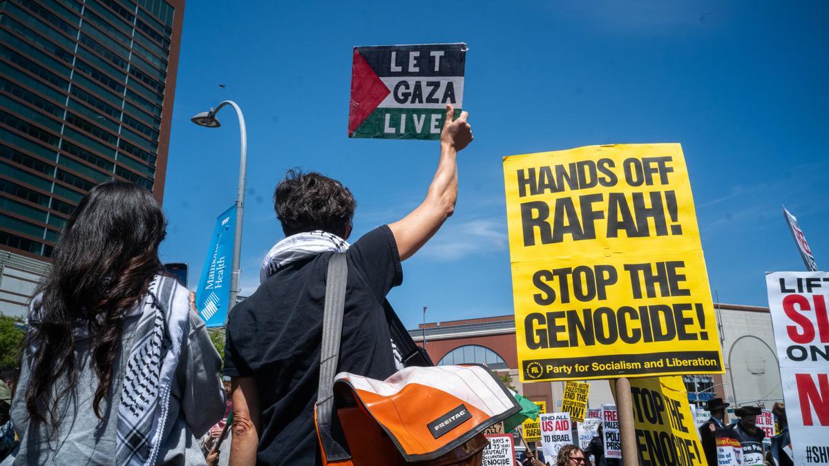 Manifestación propalestina en Nueva York.