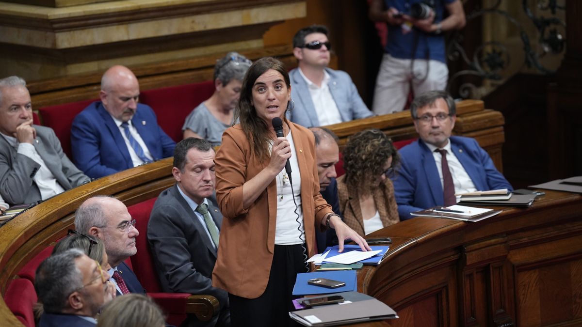 La consellera de Investigación y Universidades, Nùria Montserrat, durante un pleno del Parlament.