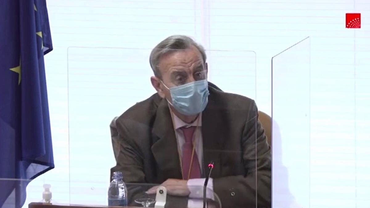 Antonio Burgueño, durante la comisión de investigación de la Asamblea de Madrid.