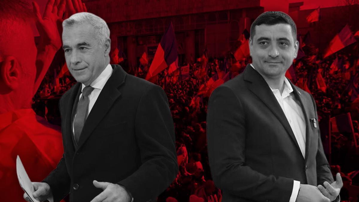 Los políticos de extrema derecha rumanos Calin Georgescu y George Simion