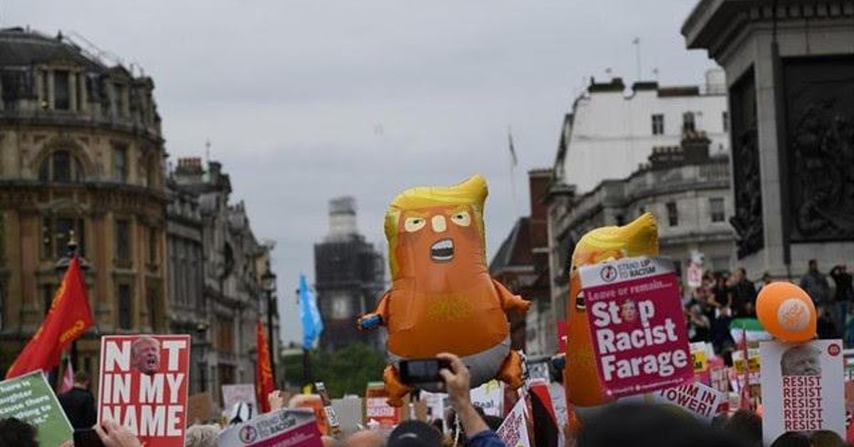 Miles de personas protestan en Londres contra la visita de Estado de ...