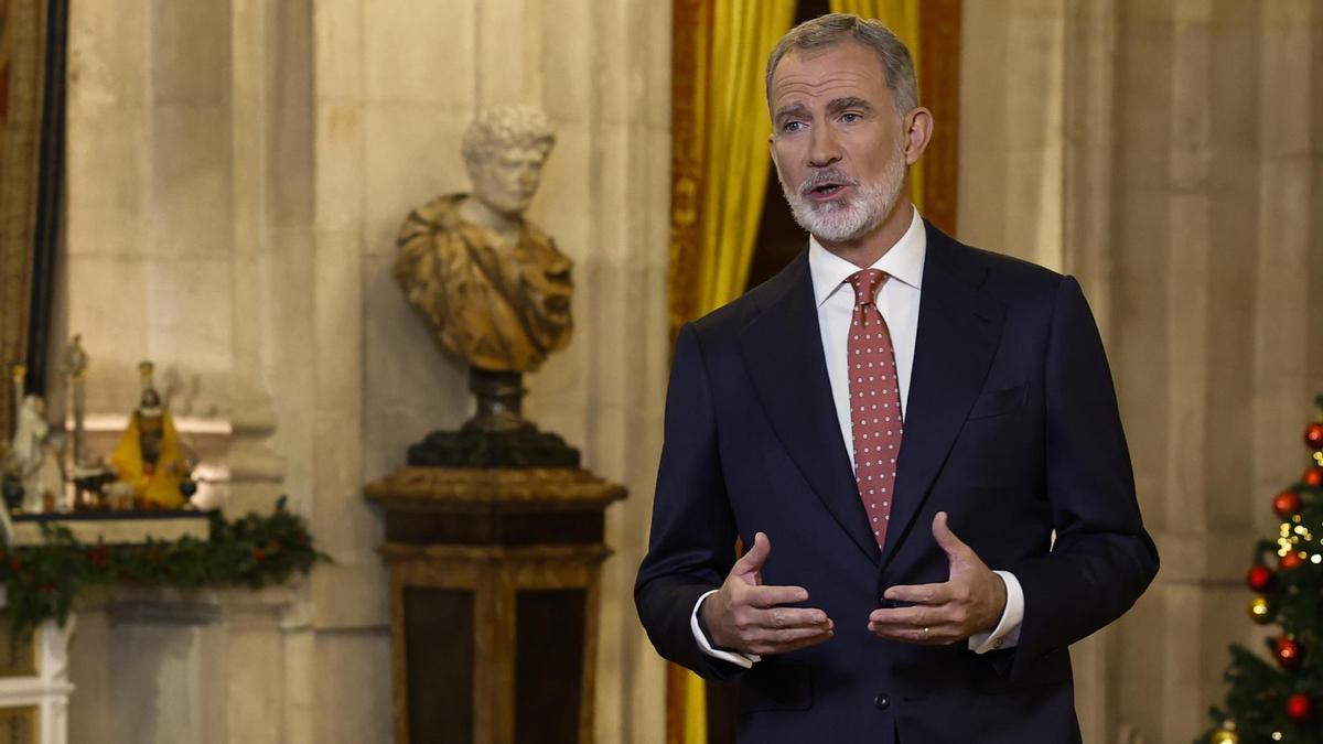 El rey Felipe VI pronuncia el tradicional mensaje de Nochebuena.