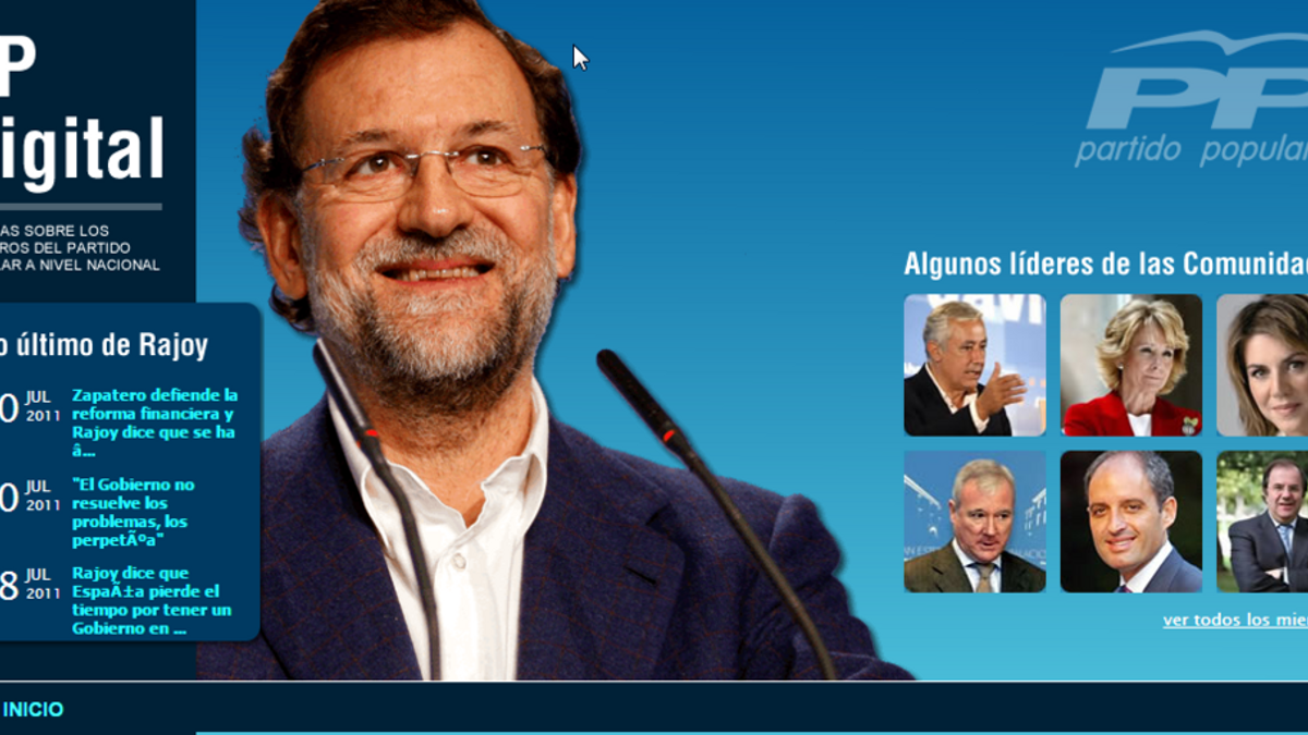 Captura de la web PP Digital de julio de 2011.