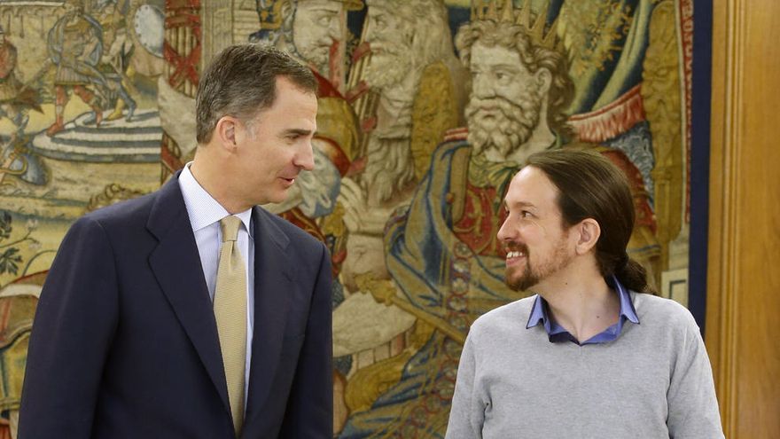 El rey y Pablo Iglesias.