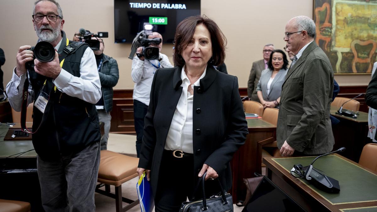 La candidata a fiscala general del Estado, Teresa Peramato, este jueves en el Congreso.