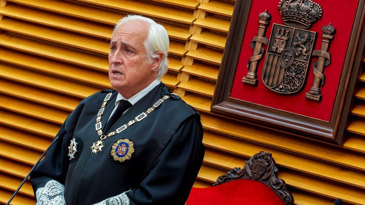 El expresidente del TSJ de Castilla y León, José Luis Concepción, durante la celebración del acto de Apertura del Año Judicial