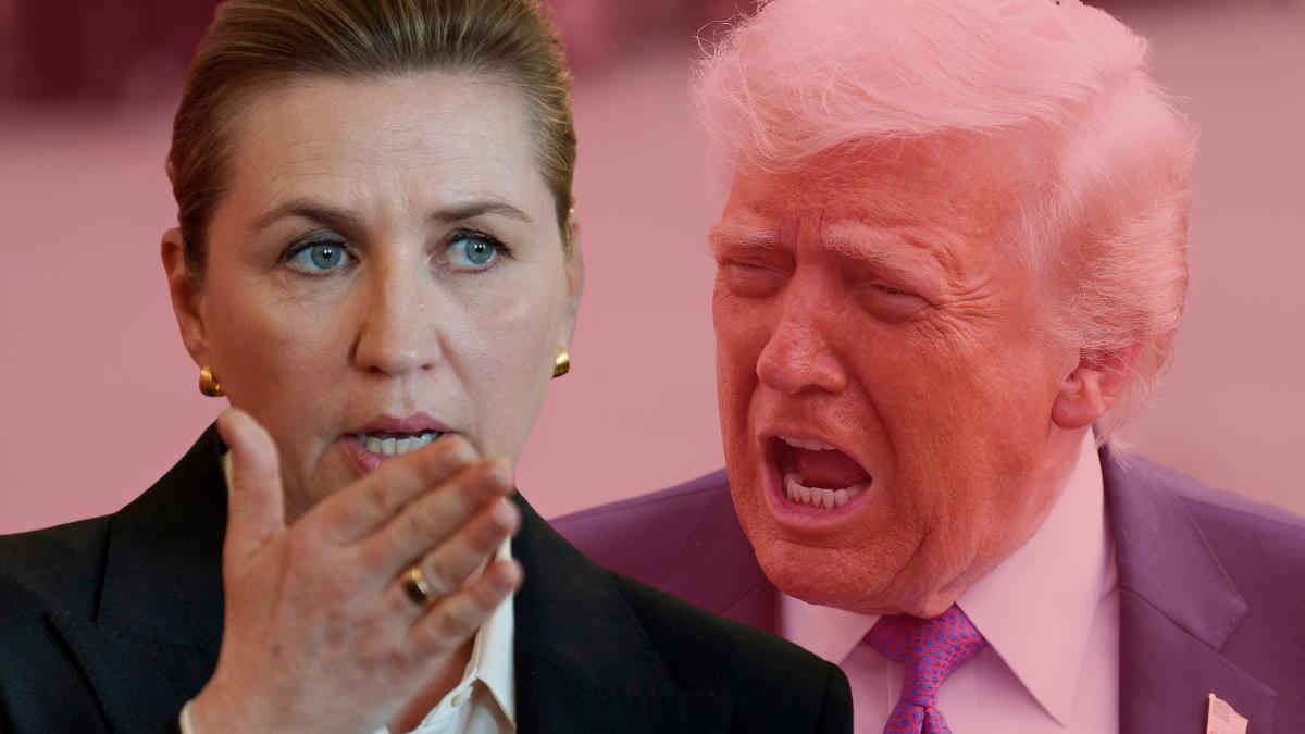 La primera ministra danesa, Mette Frederiksen, con el presidente estadounidense, Donald Trump.