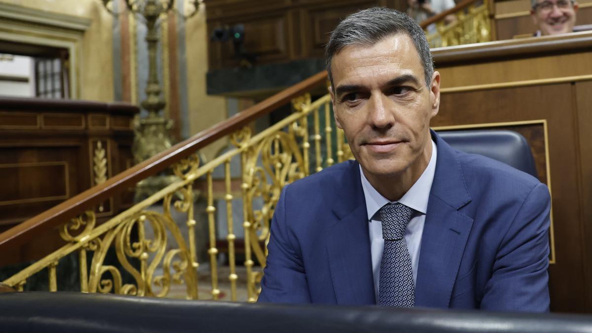 Pedro Sánchez, en la sesión de control al Gobierno