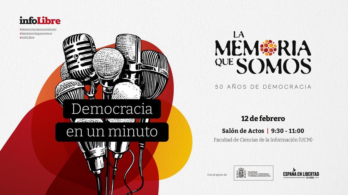 Cartel del acto 'Democracia en un minuto'.