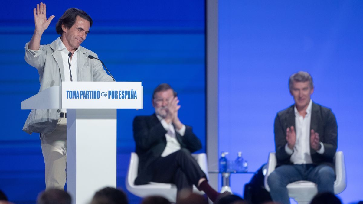 El expresidente del Gobierno, José María Aznar, durante el XXI Congreso Nacional del Partido Popular
