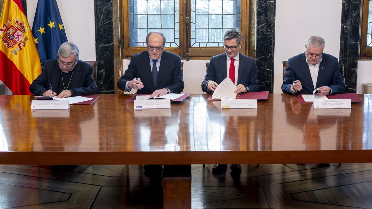 Firma del protocolo para la reparación de las víctimas de la pederastia en la Iglesia.