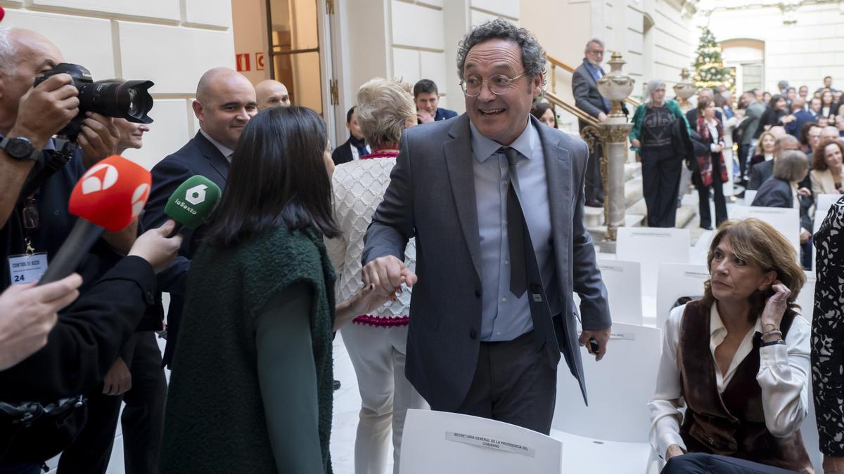 El exfiscal general del Estado, Álvaro García Ortiz a su llegada a la toma posesión de la nueva Fiscal General del Estado.