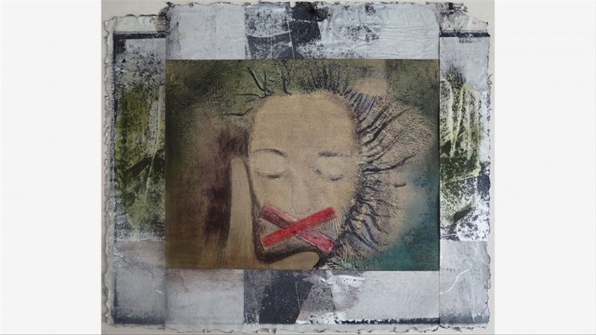 Marisa González, Autorretrato, 1971-1973, perteneciente a un conjunto de tres piezas. Colección particular.