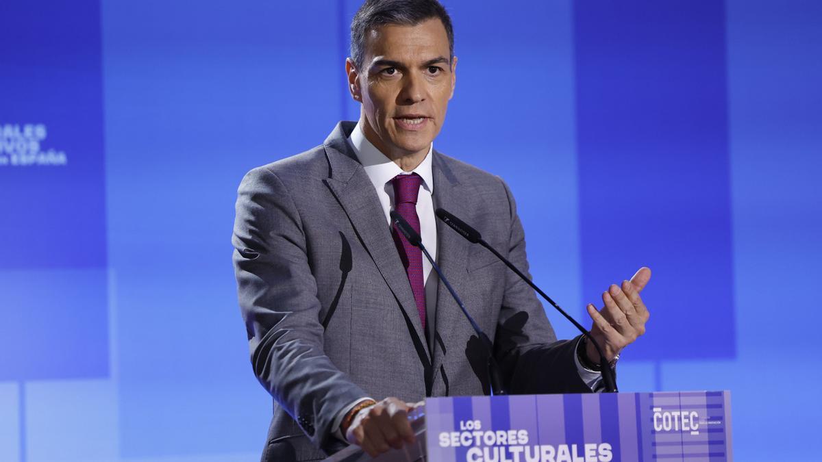 Pedro Sánchez asiste a la clausura de la presentación del informe 'Los sectores culturales y creativos en España' de la Fundación COTEC.