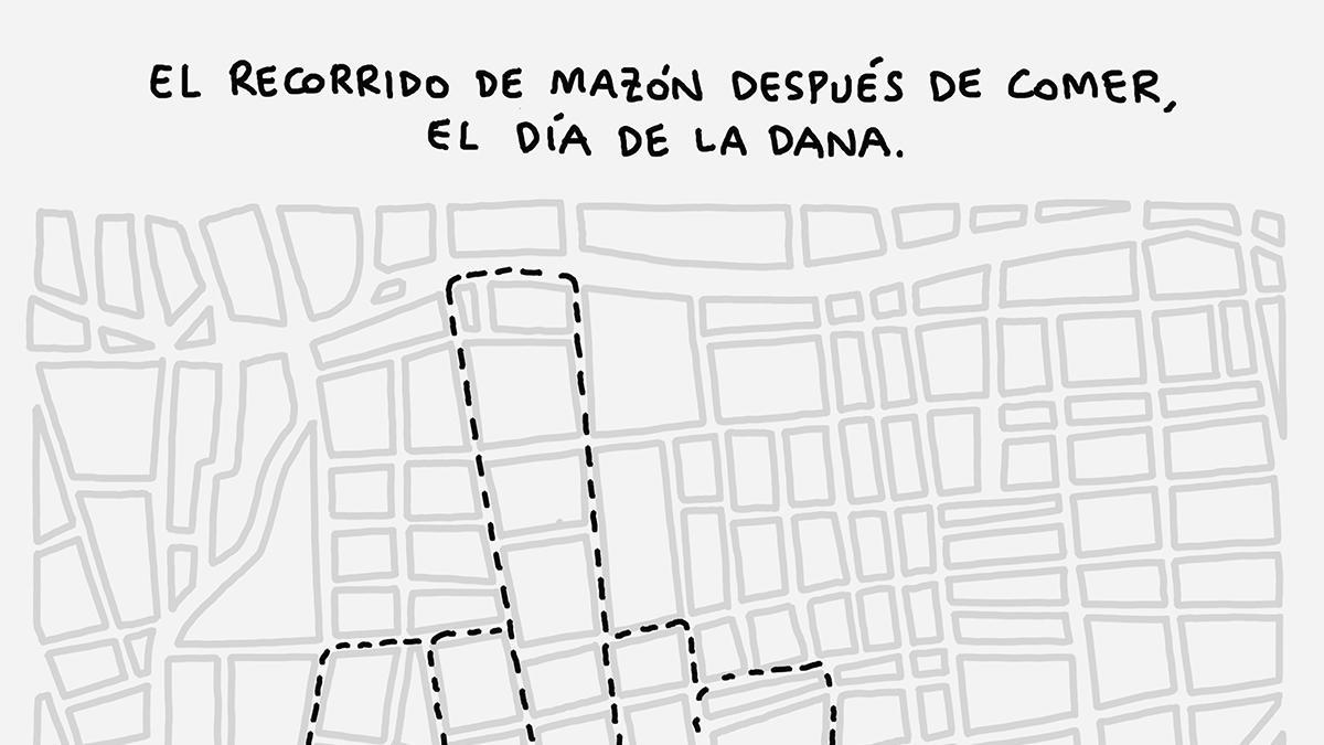El recorrido de Mazón el día de la dana
