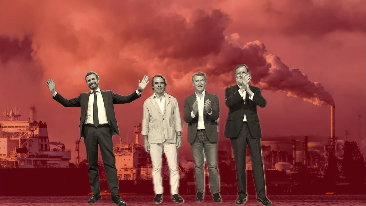 Pablo Casado, José María Aznar, Alberto Núñez Feijóo y Mariano Rajoy.