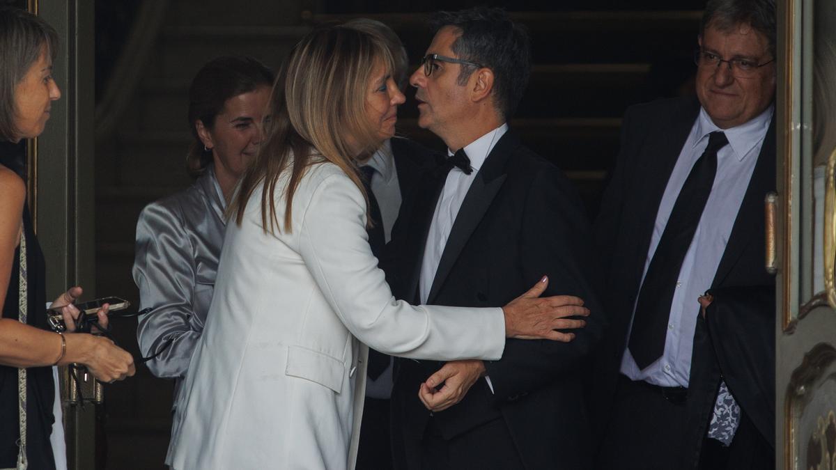 La presidenta del TS, Isabel Perelló, junto al ministro de Presidencia, Félix Bolaños, el pasado septiembre.
