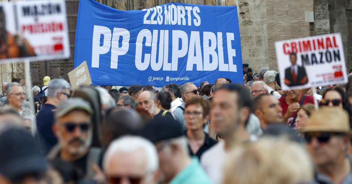 Los nombres de las víctimas de la dana resuenan en la décima manifestación contra Mazón