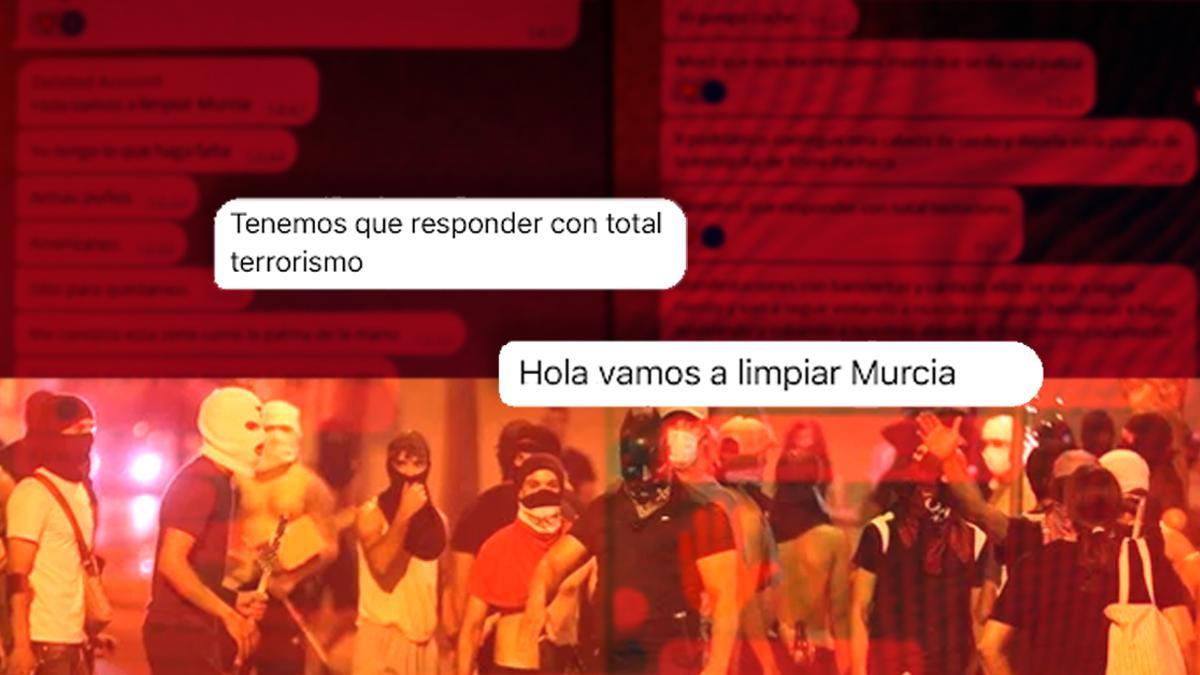 Fotomontaje con algunos de los mensajes extraídos de Telegram.