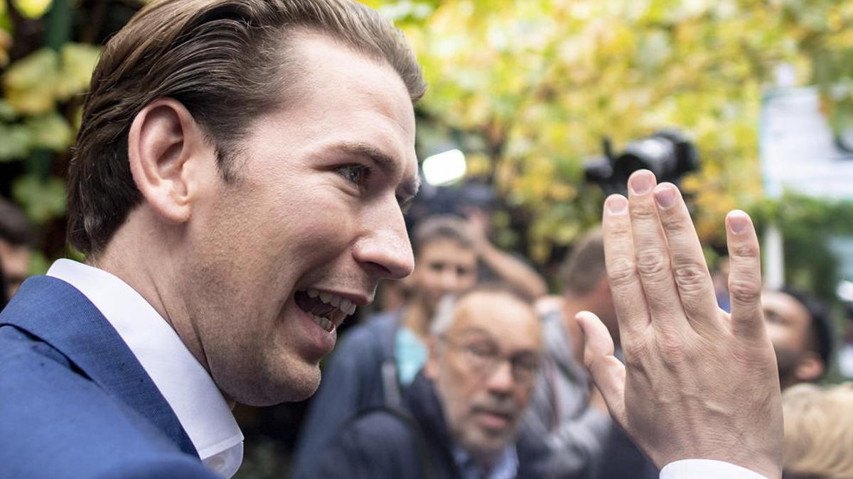 Sebastian Kurz líder del Partido Popular de Austria en un evento de campaña electoral para las elecciones federales austríacas en Viena