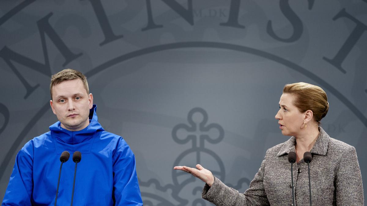 El presidente del Naalakkersuisut, el primer ministro de Groenlandia, Jens-Frederik Nielsen (izquierda), y la primera ministra de Dinamarca, Mette Frederiksen, en una rueda de prensa celebrada en el Salón de los Espejos de la Oficina del Primer Ministro en Copenhague, Dinamarca, 13 de enero de 2026.