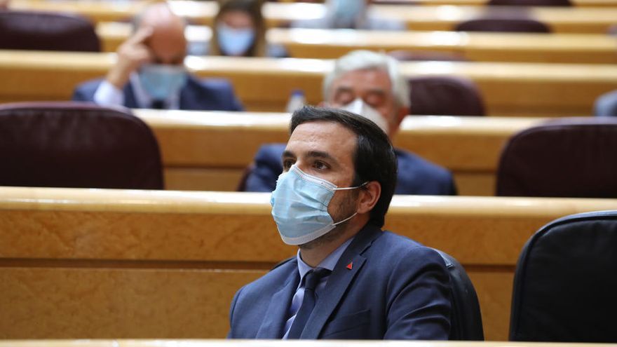 El ministro de Consumo, Alberto Garzón, durante una sesión de control al Gobierno en el Senado, en Madrid (España), a 22 de septiembre de 2020.