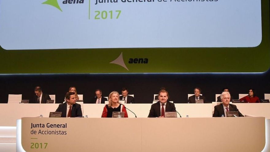 La junta de accionistas de Aena en 2017.