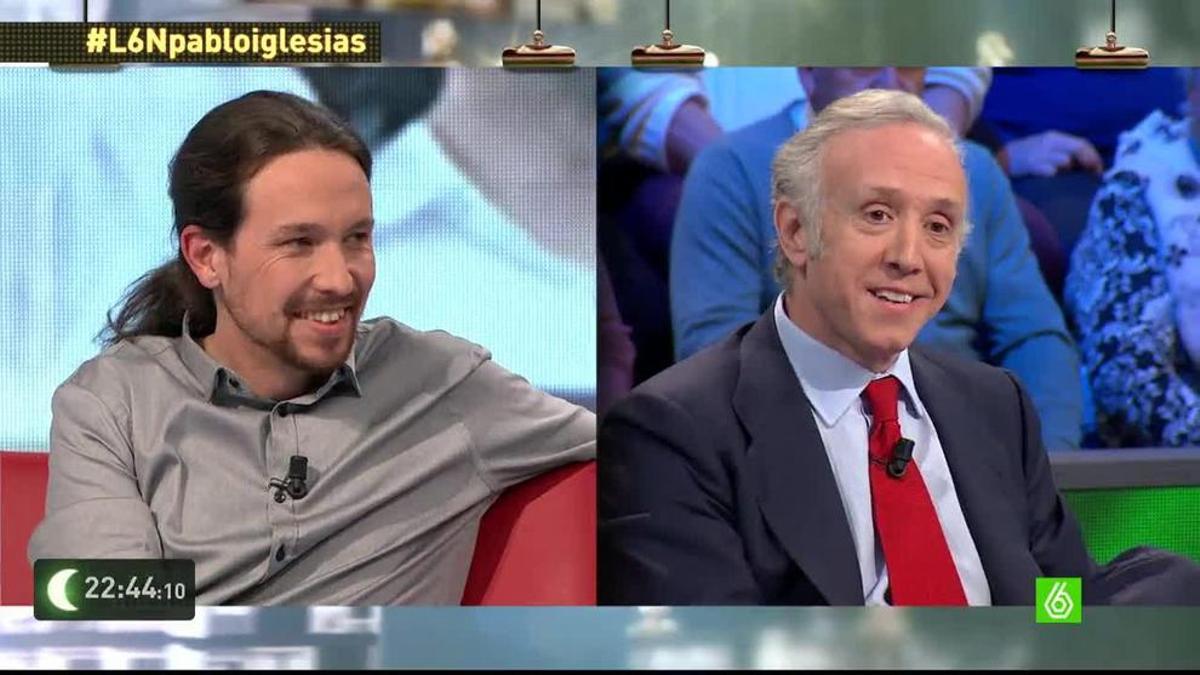 Pablo Iglesias y Eduardo Inda en el programa LaSexta Noche.