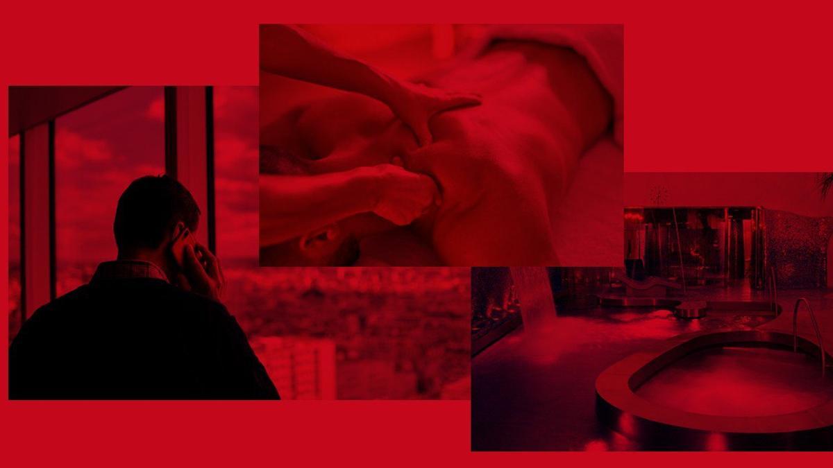 Montaje con imágenes de una llamada y de un 'spa'.