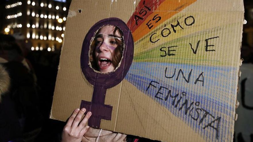 Manifestación en Pamplona este 8 de marzo de 2017.