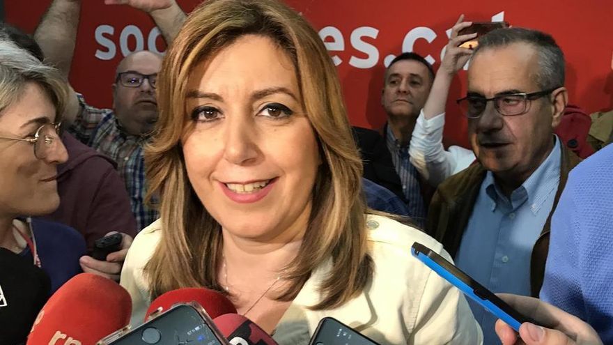 La presidenta de la Junta de Andalucía y candidata a dirigir el PSOE Susana Díaz, en Barcelona.