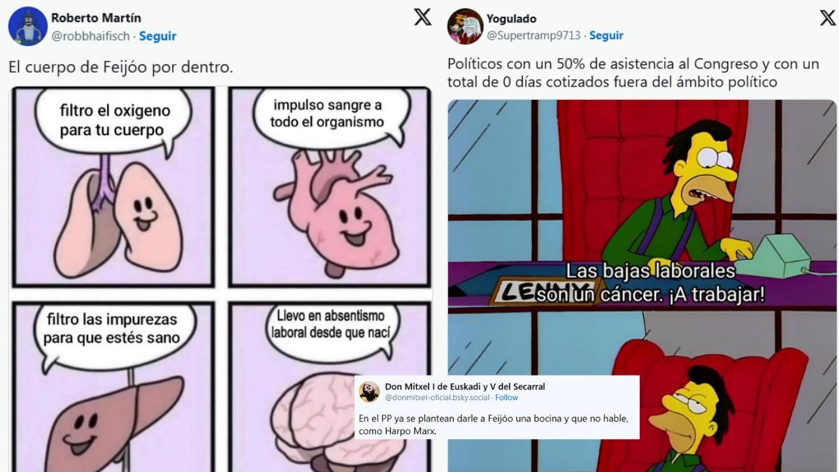 Memes sobre Feijóo y el absentismo laboral