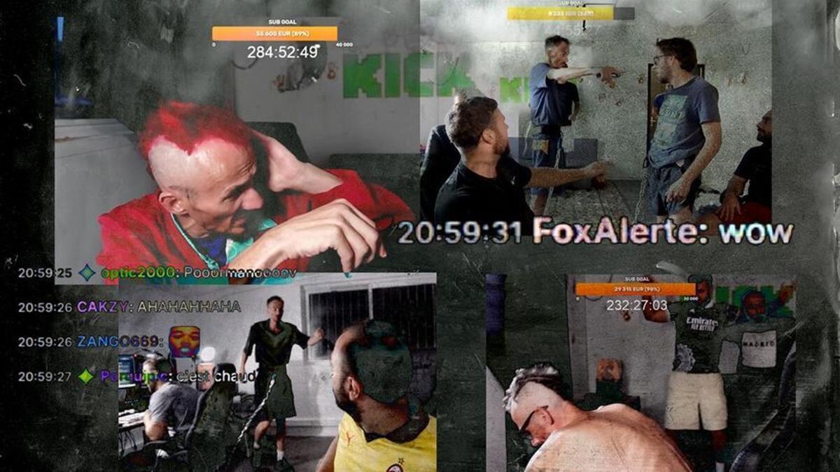 Capturas de pantalla de una retransmisión en directo de 298 horas del canal JeanPormanove.