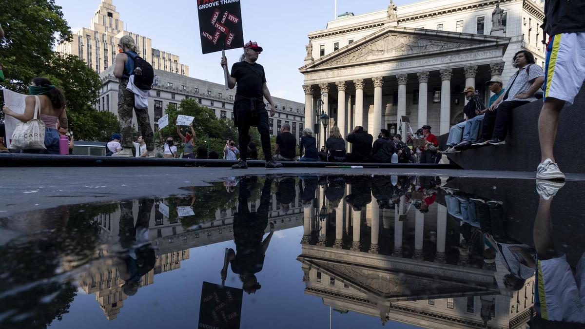 Imagen de las protestas contra las redadas de ICE en Nueva York