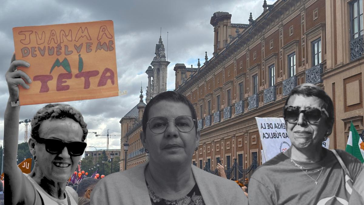 Tres de las mujeres afectadas por el error de los cribados en la Junta de Andalucía.