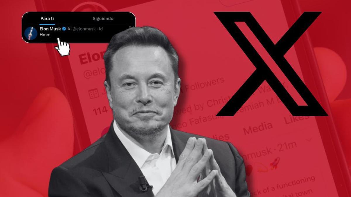 Ilustración de Elon Musk y su red social 'X'