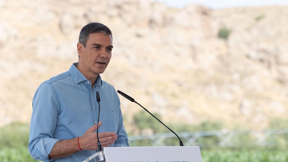 El presidente del Gobierno, Pedro Sánchez, a 6 de julio de 2026, en San Martín de la Vega, Madrid (España).