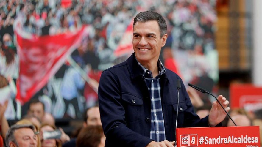 Pedro Sánchez en un acto del Partido Socialista en Valencia.