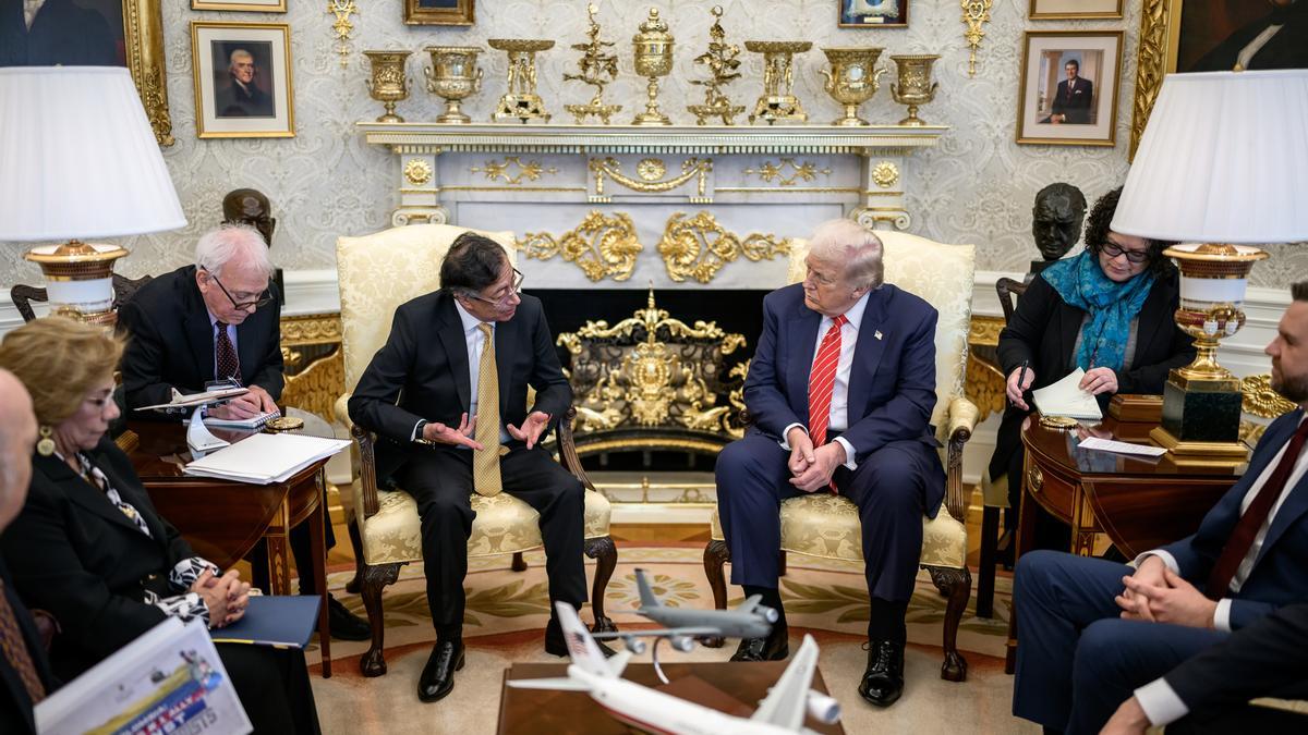 El presidente de Colombia, Gustavo Petro, junto a su homólogo de Estados Unidos, Donald Trump.