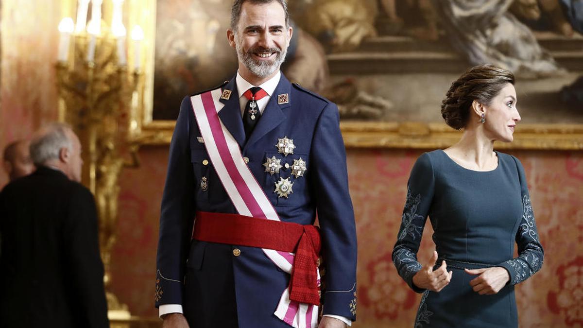 Felipe VI y la reina Letizia, en la celebración de la Pascua Militar en el Palacio Real.