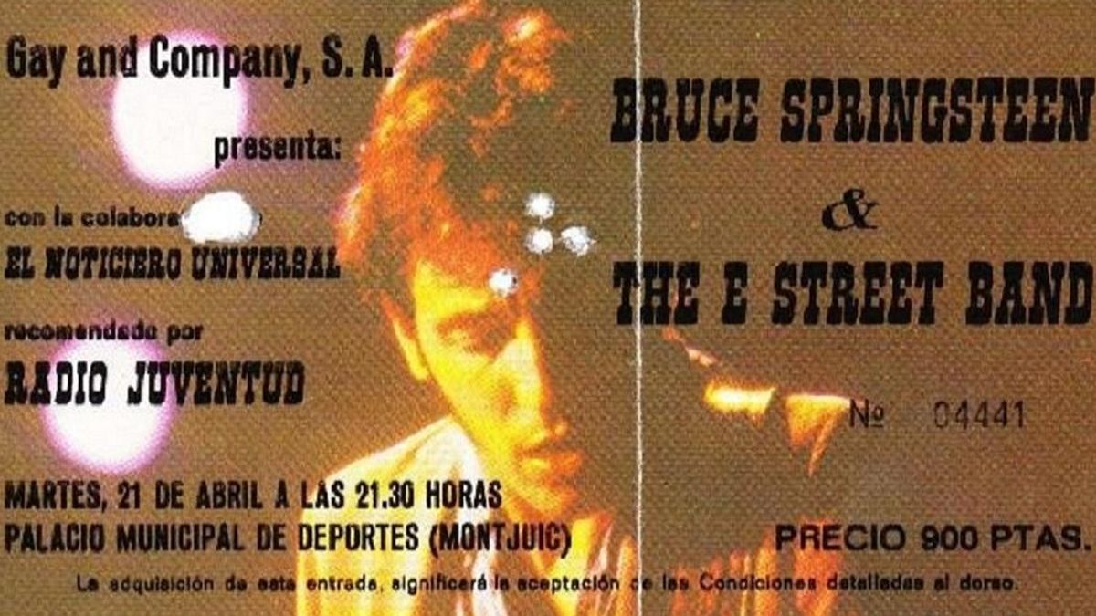 Entrada del concierto de Bruce Springsteen el 21 de abril de 1981 en Barcelona.
