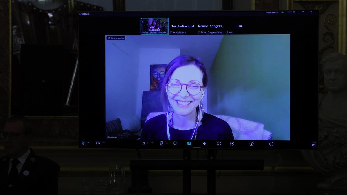 Intervención por videoconferencia de Nevenka Fernández en el acto celebrado con motivo del 25N en el Congreso.