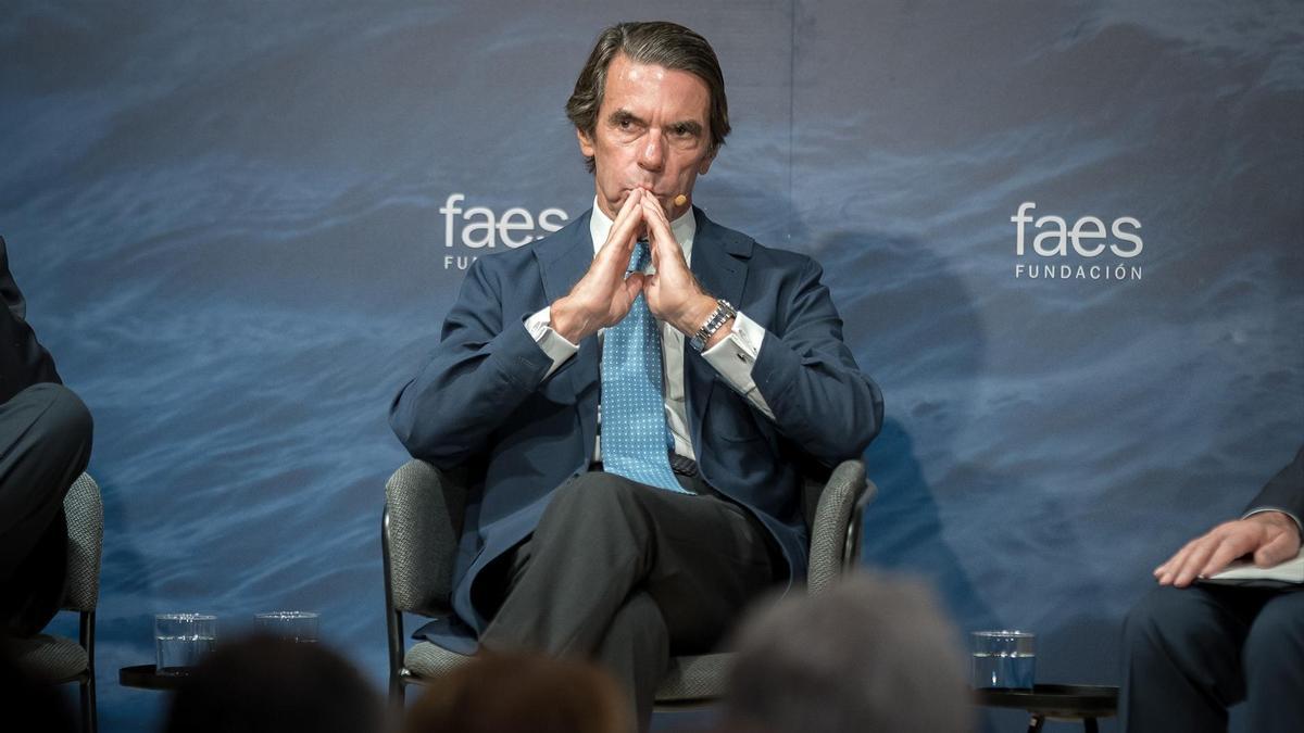 El expresidente del Gobierno y presidente de FAES, José María Aznar.