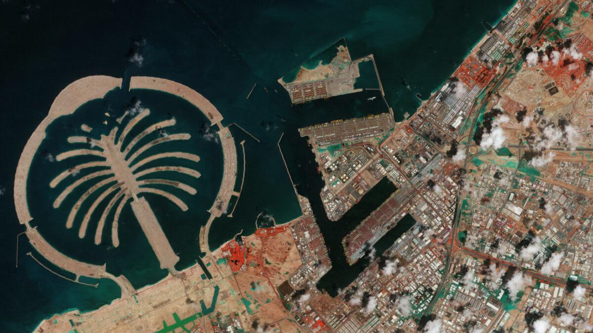 Vista aérea de Dubái en Emiratos Árabes Unidos