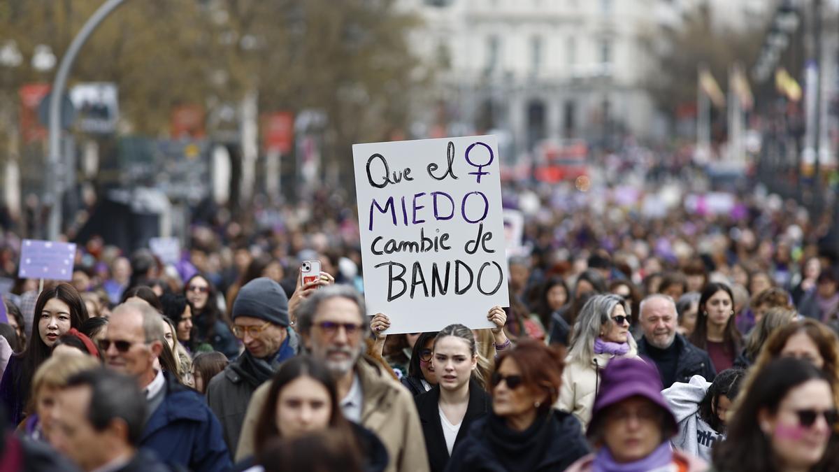 Manifestación convocada por el Movimiento Feminista de Madrid (MFM) con motivo del 8M.
