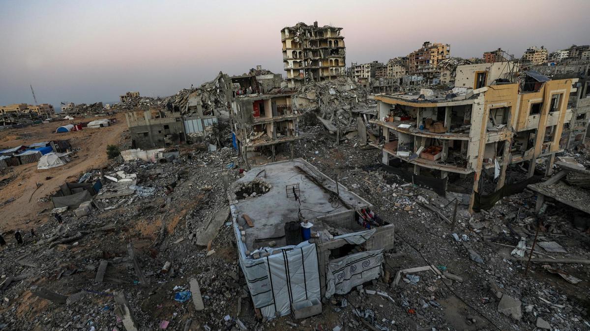 Destrucción en la Franja de Gaza.