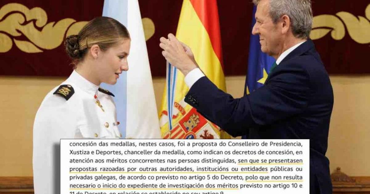 La Xunta dio la Medalla de Galicia a la princesa Leonor sin ponderar sus méritos